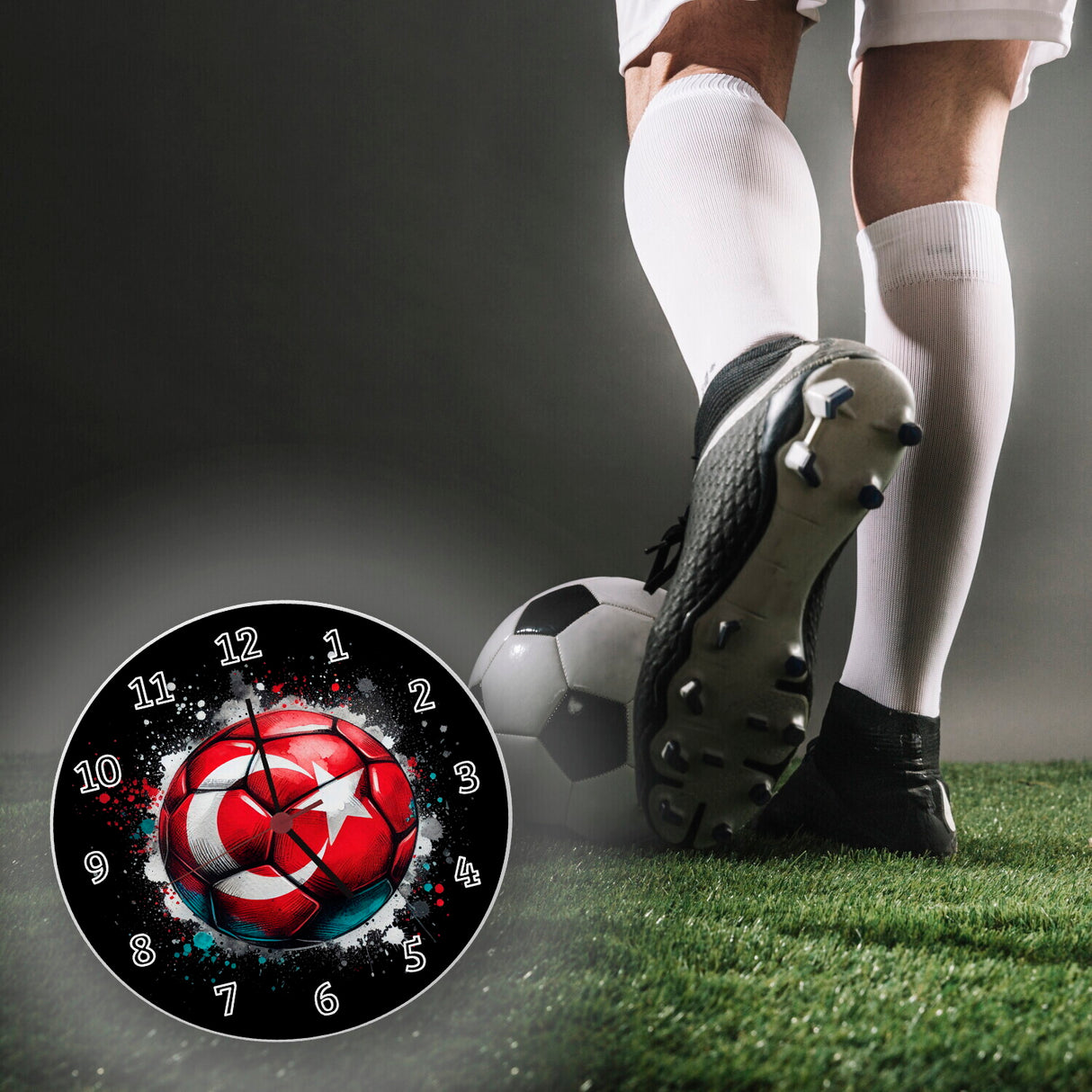 Fußball Türkei Flagge Wanduhr