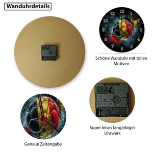 Fußball Belgien Flagge Wanduhr