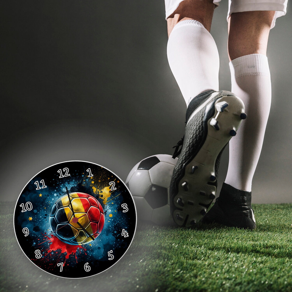 Fußball Belgien Flagge Wanduhr