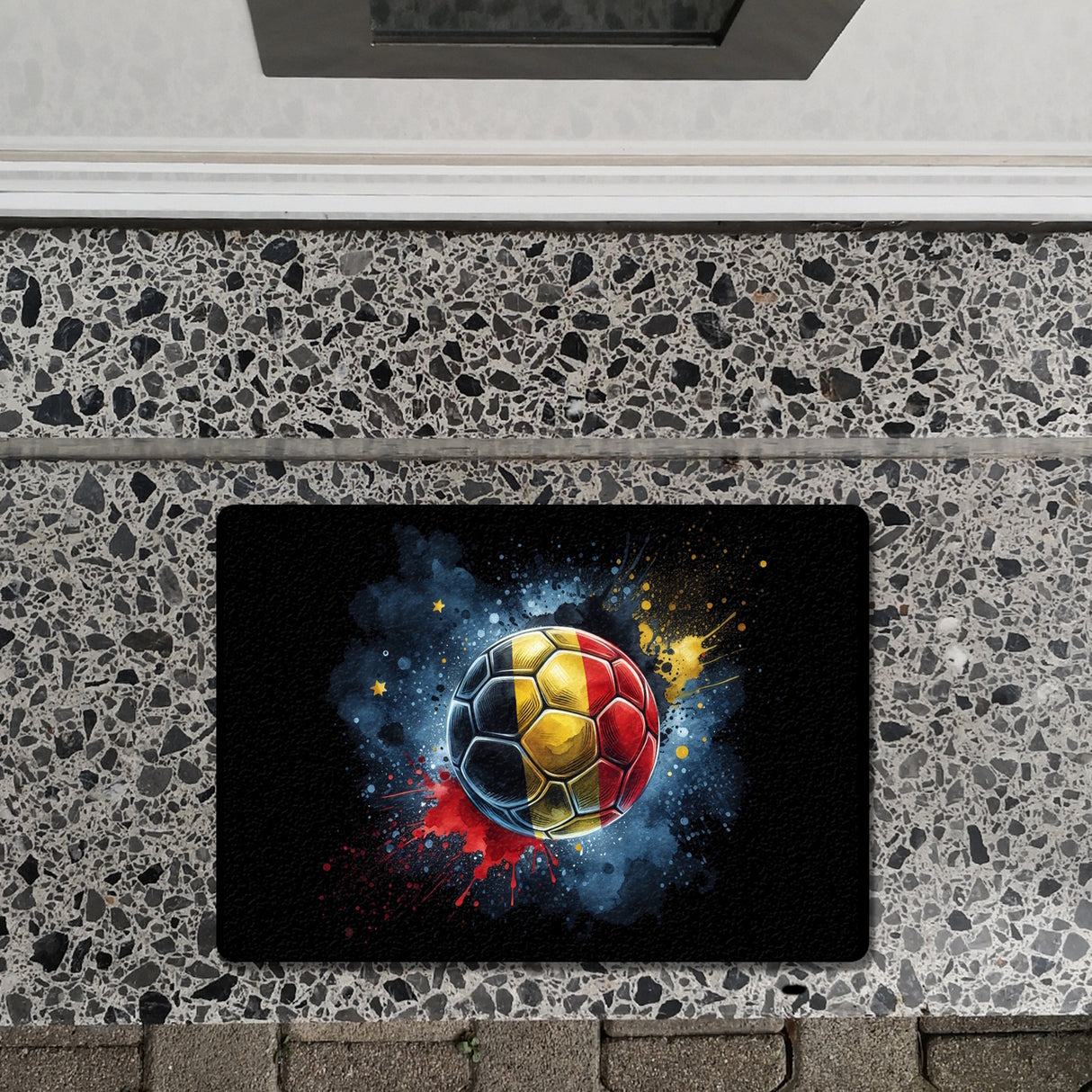 Fußball Belgien Flagge Fußmatte in 35x50 cm ohne Rand
