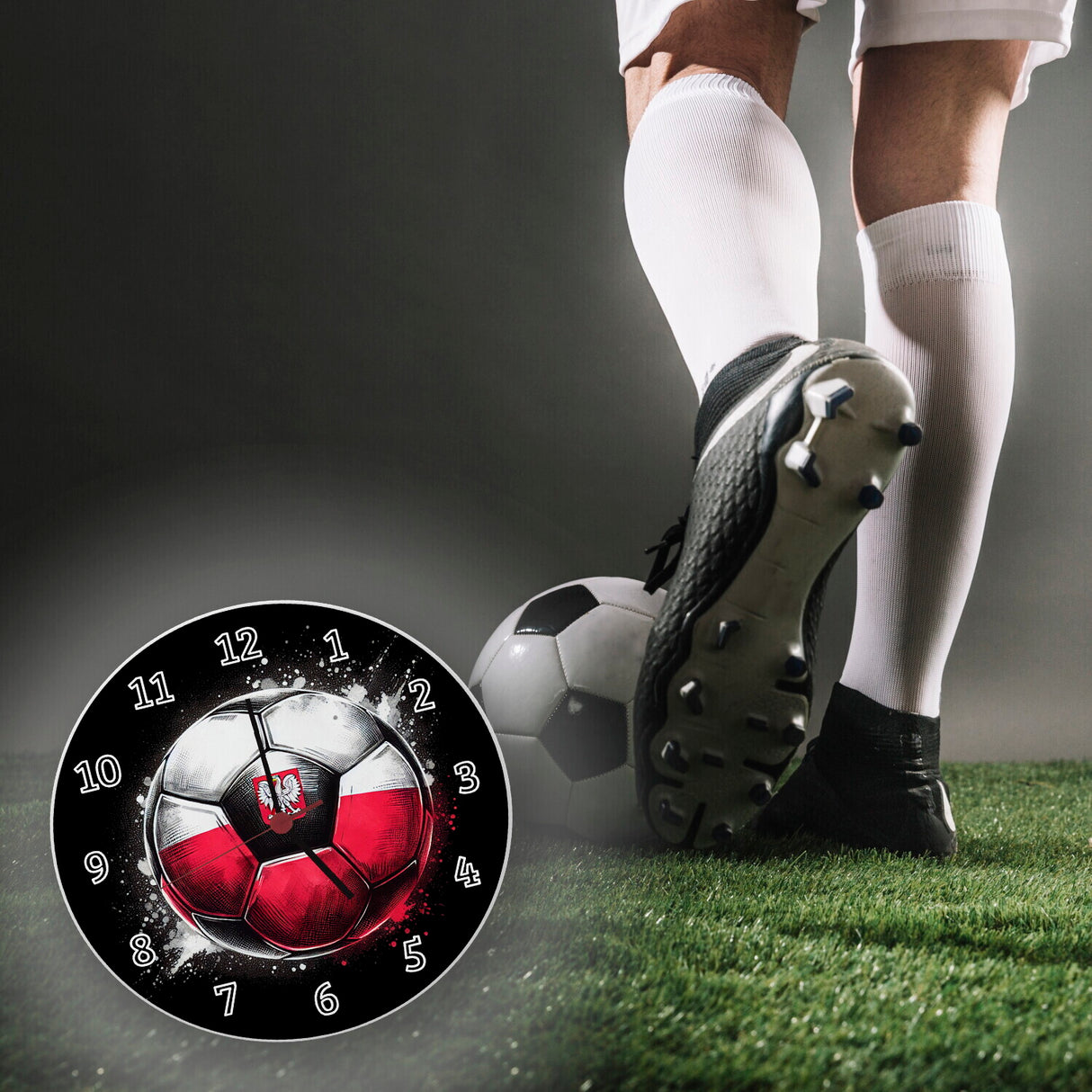 Fußball Polen Flagge Wanduhr