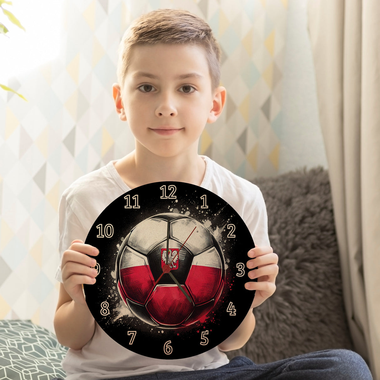Fußball Polen Flagge Wanduhr