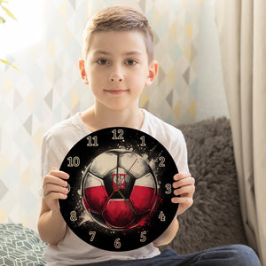 Fußball Polen Flagge Wanduhr
