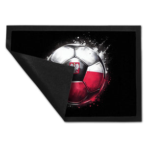 Fußball Polen Flagge Fußmatte in 35x50 cm