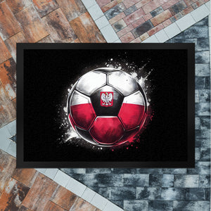 Fußball Polen Flagge Fußmatte in 35x50 cm