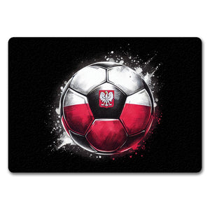 Fußball Polen Flagge Fußmatte in 35x50 cm ohne Rand