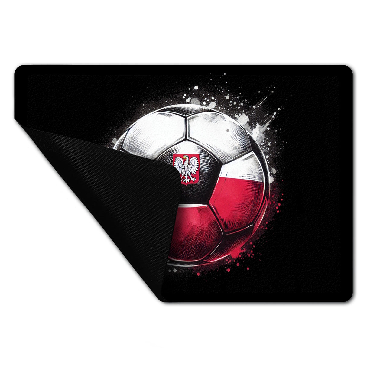 Fußball Polen Flagge Fußmatte in 35x50 cm ohne Rand