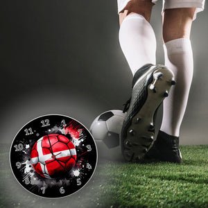 Fußball Dänemark Flagge Wanduhr