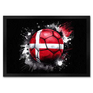 Fußball Dänemark Flagge Fußmatte in 35x50 cm