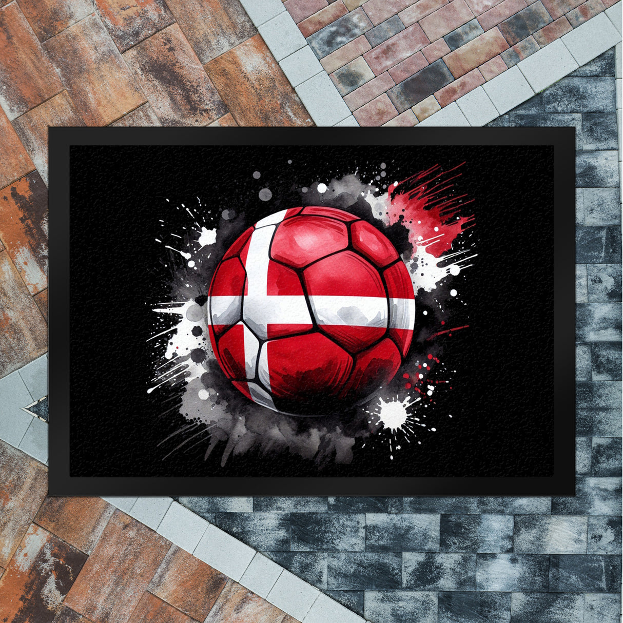 Fußball Dänemark Flagge Fußmatte in 35x50 cm