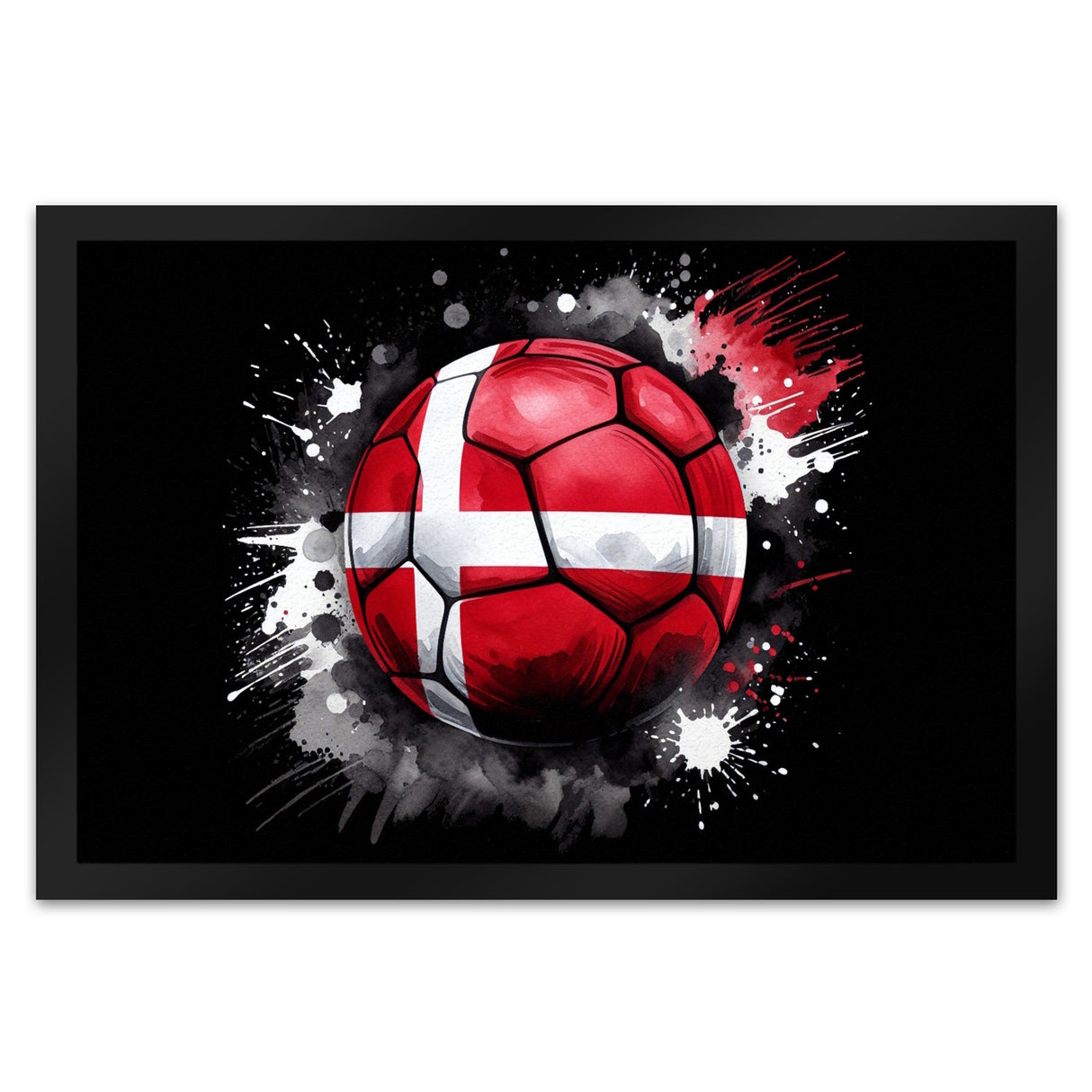 Fußball Dänemark Flagge Fußmatte in 35x50 cm
