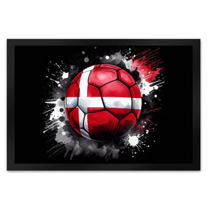 Fußball Dänemark Flagge Fußmatte in 35x50 cm