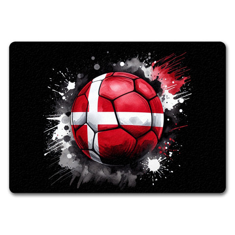 Fußball Dänemark Flagge Fußmatte in 35x50 cm ohne Rand