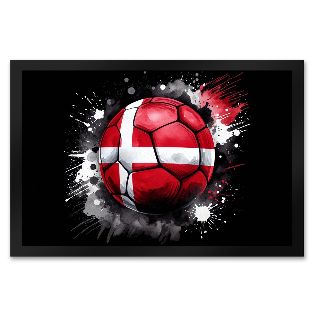 Fußball Dänemark Flagge Fußmatte in 35x50 cm