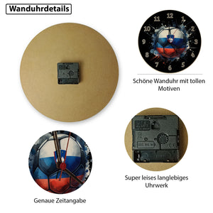 Fußball Slowenien Flagge Wanduhr