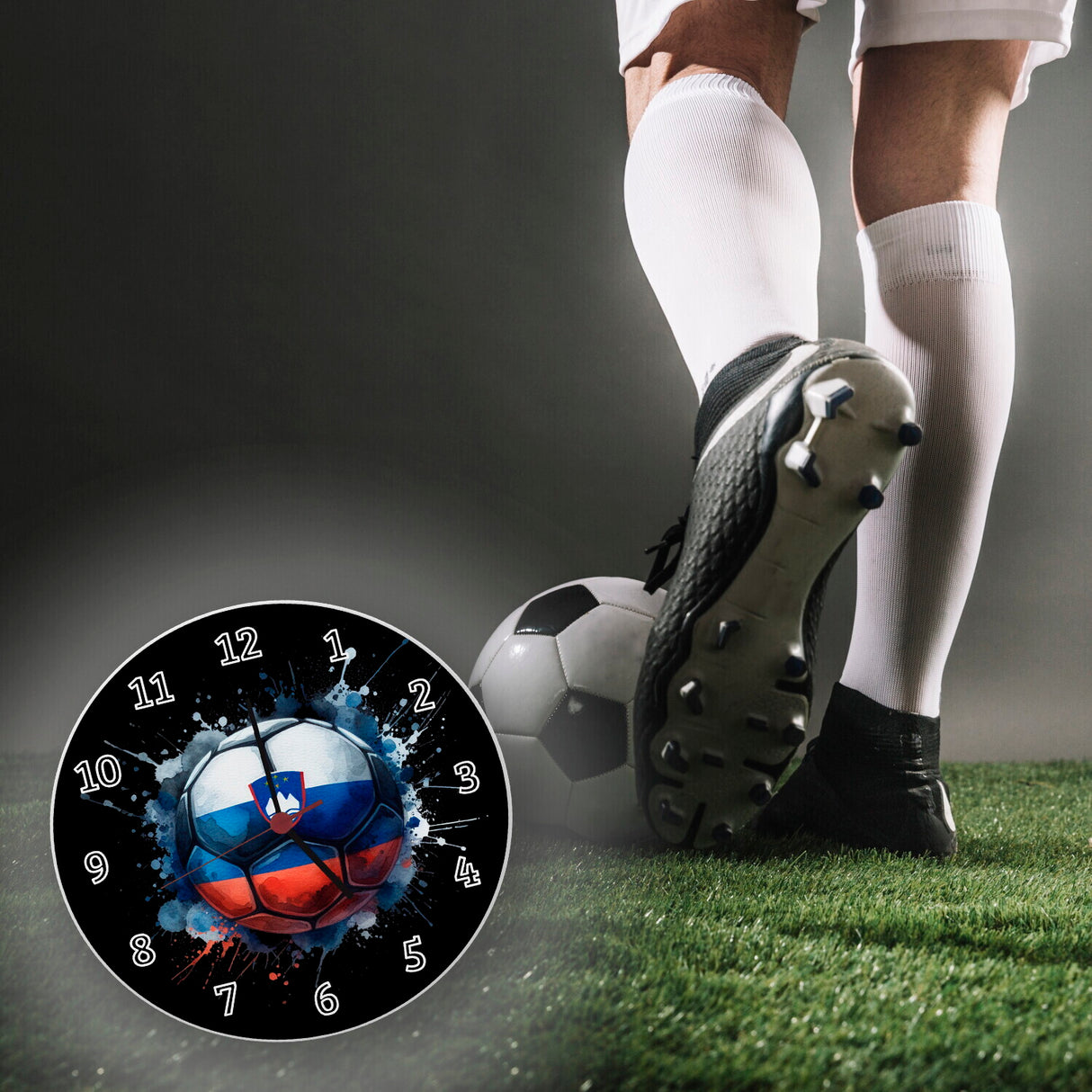 Fußball Slowenien Flagge Wanduhr