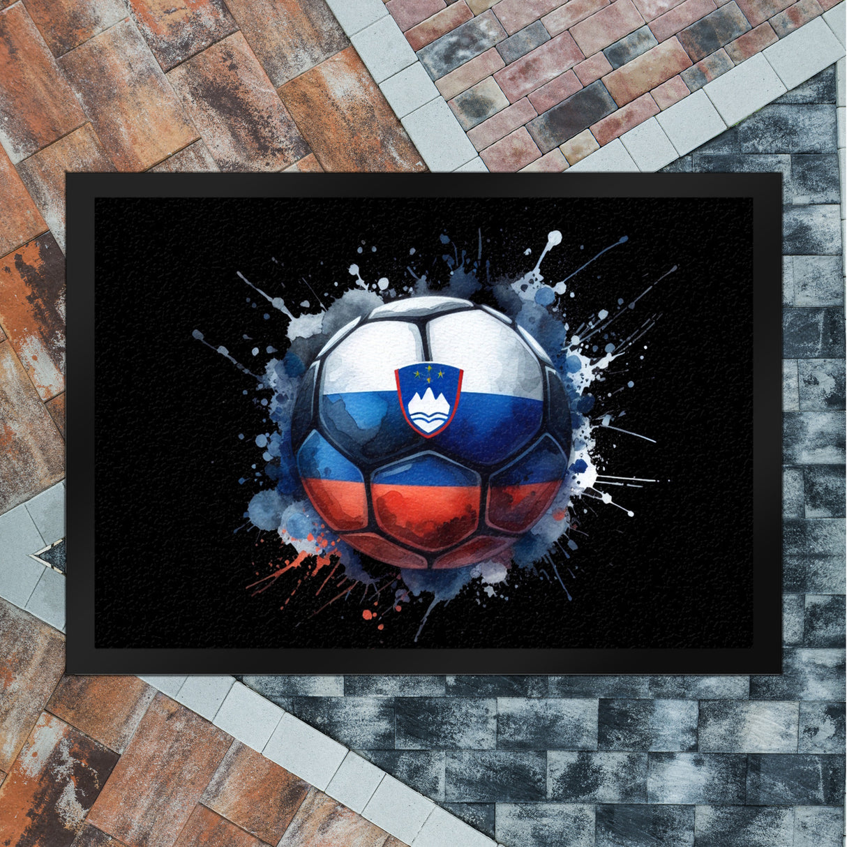 Fußball Slowenien Flagge Fußmatte in 35x50 cm