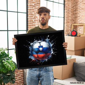 Fußball Slowenien Flagge Fußmatte in 35x50 cm