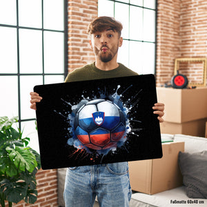 Fußball Slowenien Flagge Fußmatte in 35x50 cm ohne Rand
