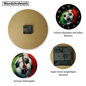 Fußball Italien Flagge Wanduhr