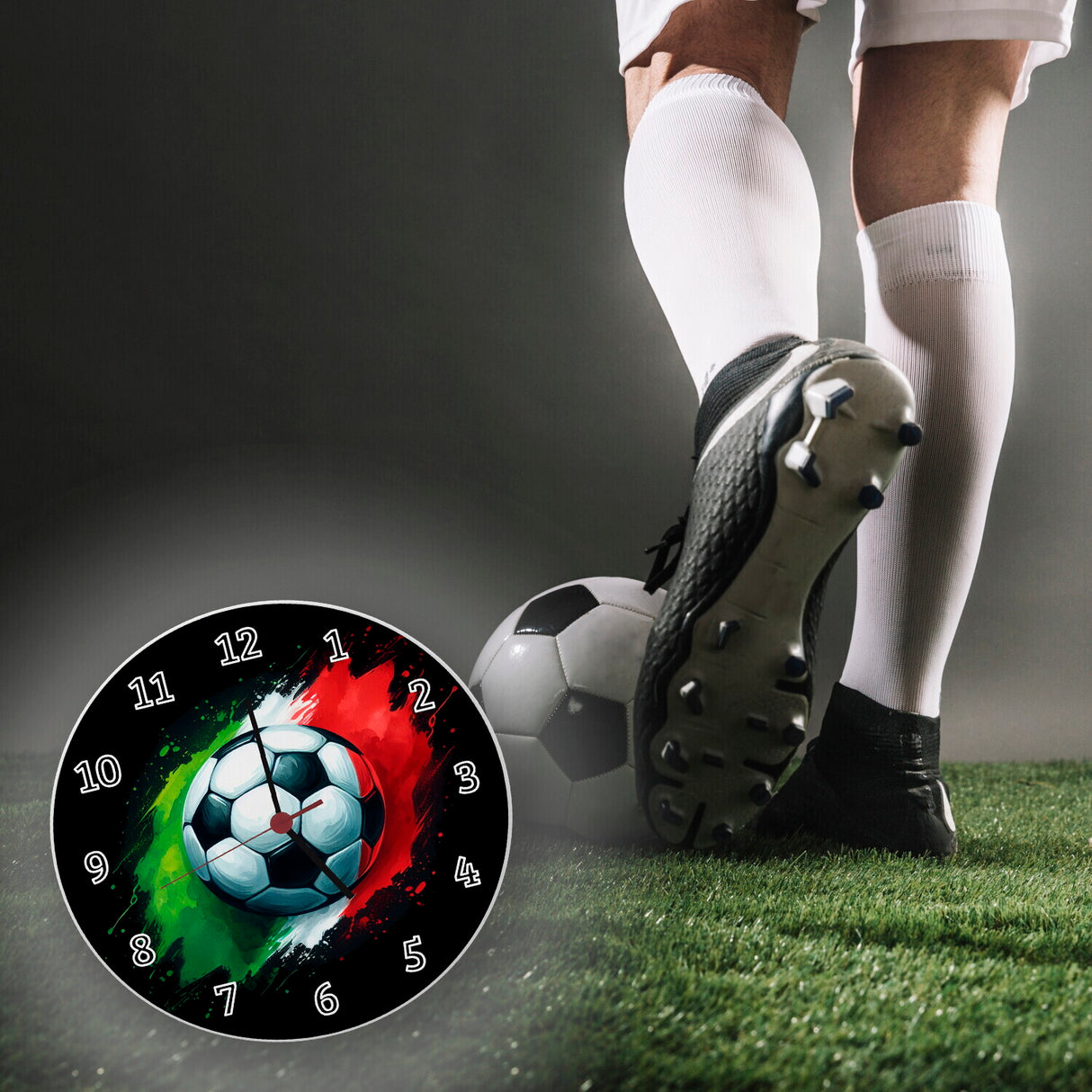Fußball Italien Flagge Wanduhr