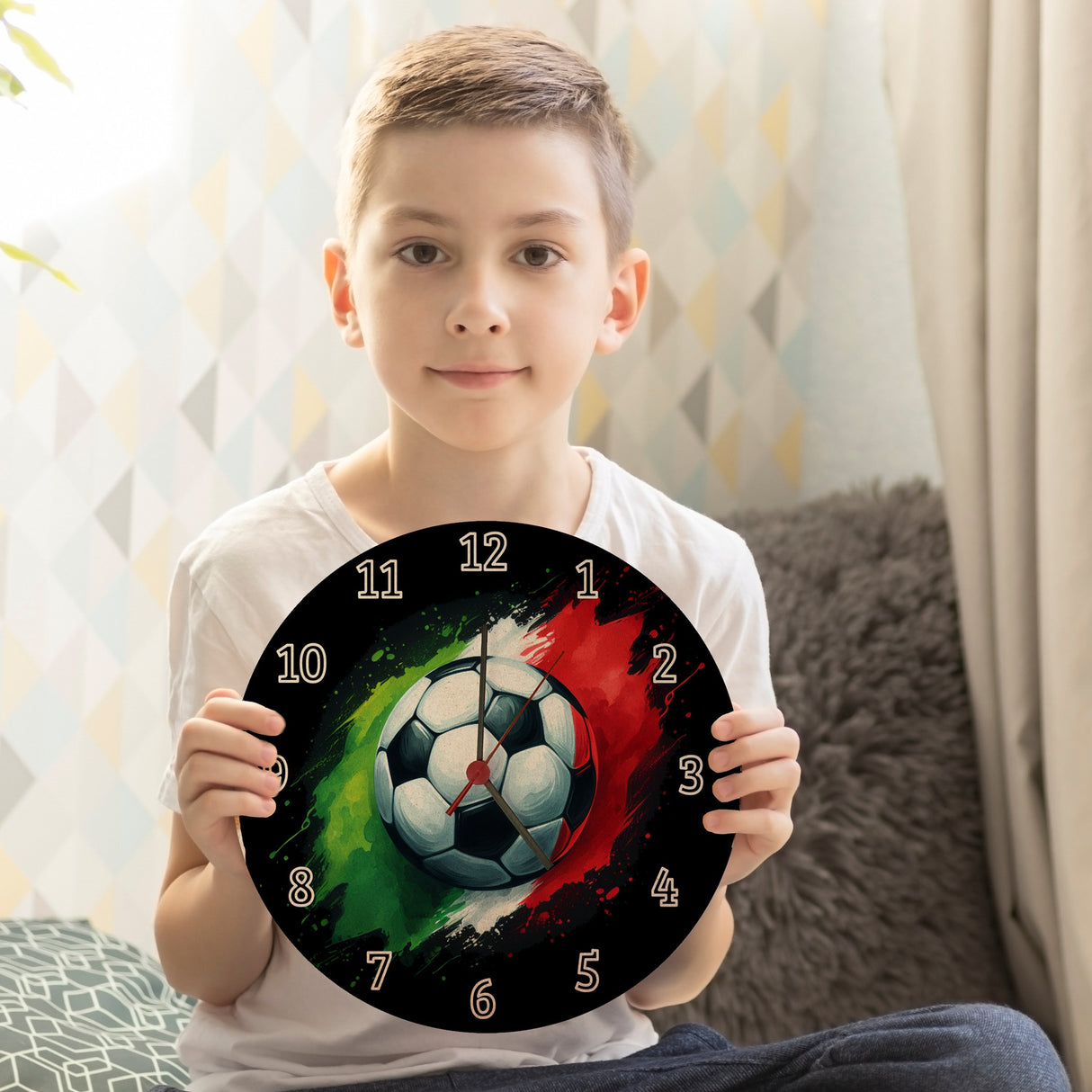 Fußball Italien Flagge Wanduhr