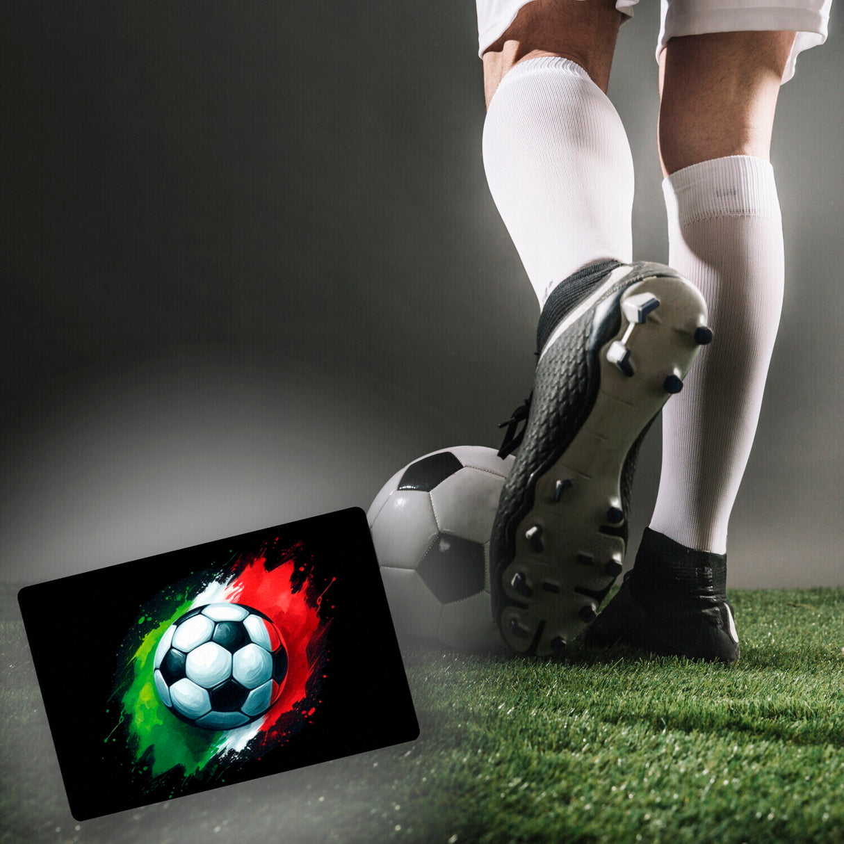 Fußball Italien Flagge Fußmatte in 35x50 cm ohne Rand