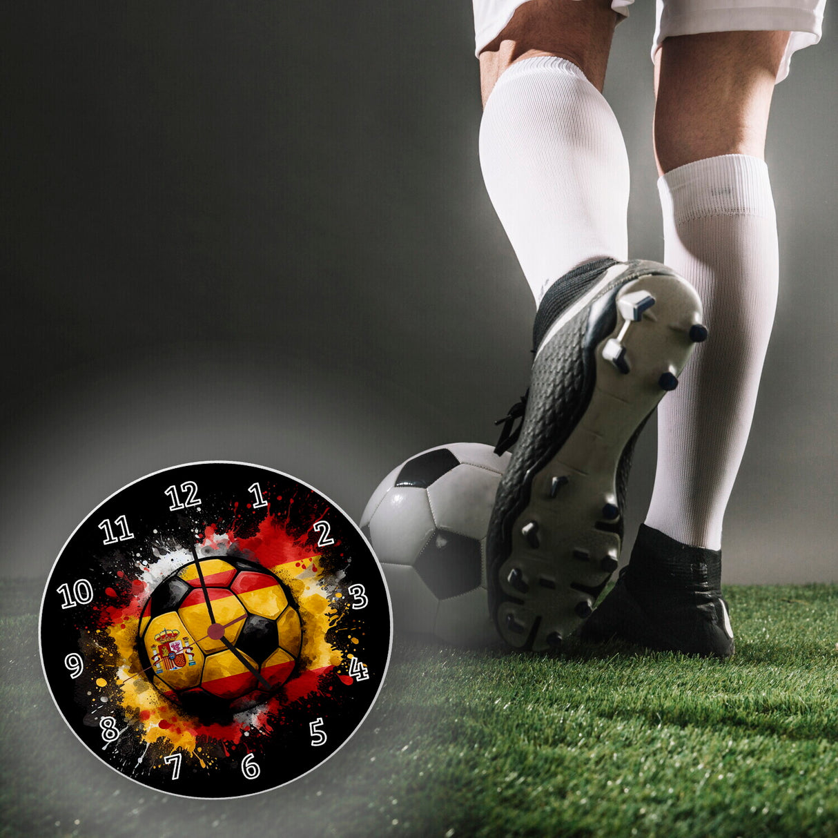 Fußball Spanien Flagge Wanduhr