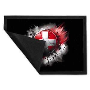 Fußball Schweiz Flagge Fußmatte in 35x50 cm