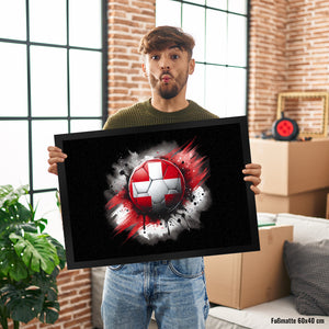 Fußball Schweiz Flagge Fußmatte in 35x50 cm