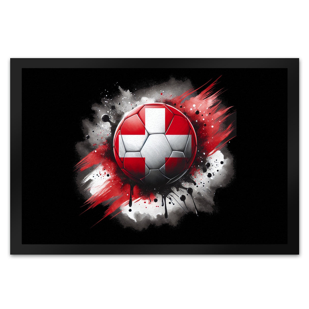 Fußball Schweiz Flagge Fußmatte in 35x50 cm