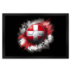 Fußball Schweiz Flagge Fußmatte in 35x50 cm