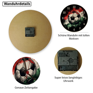 Fußball Ungarn Flagge Wanduhr