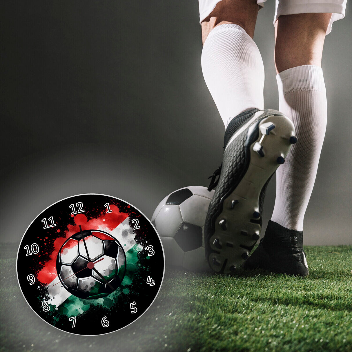Fußball Ungarn Flagge Wanduhr