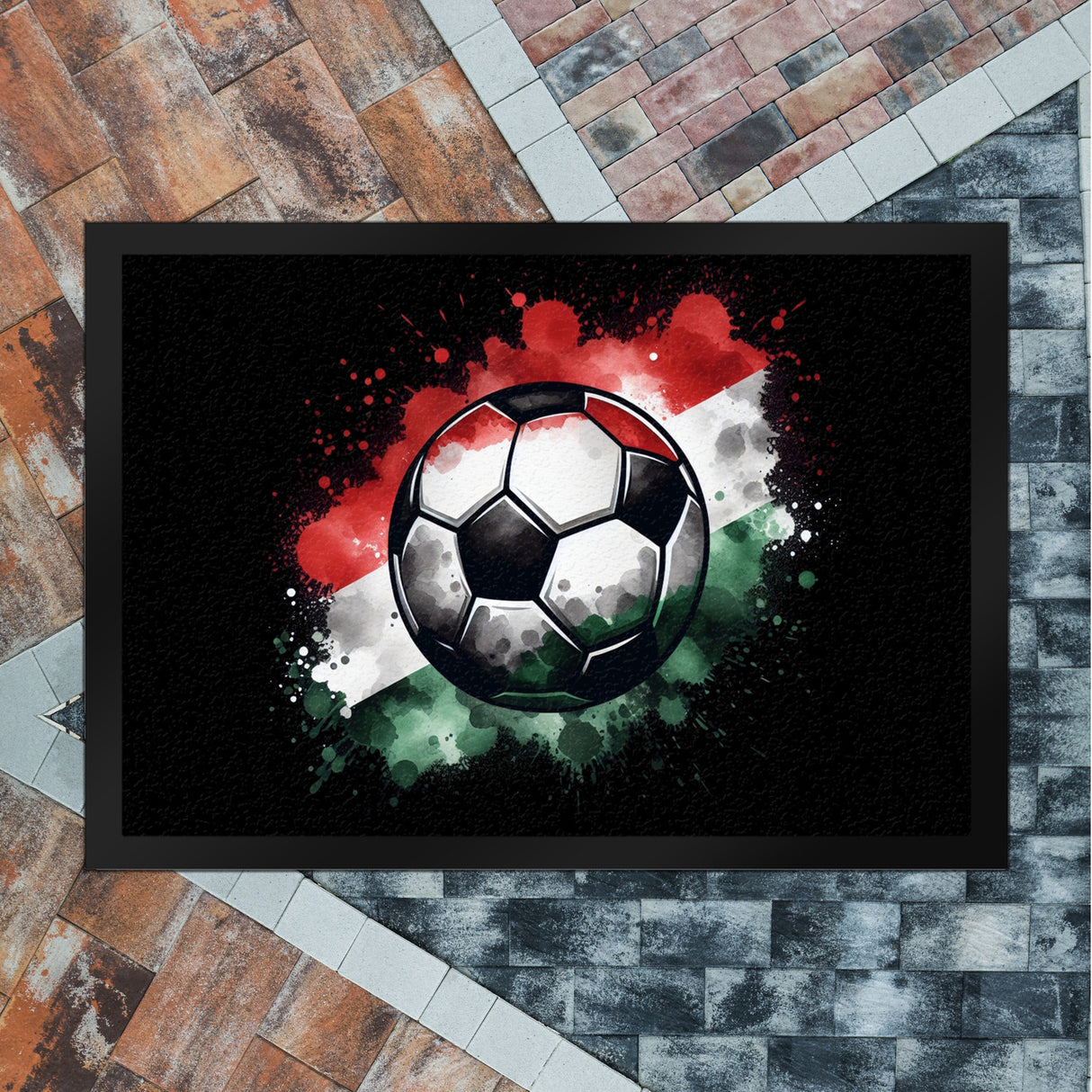Fußball Ungarn Flagge Fußmatte in 35x50 cm