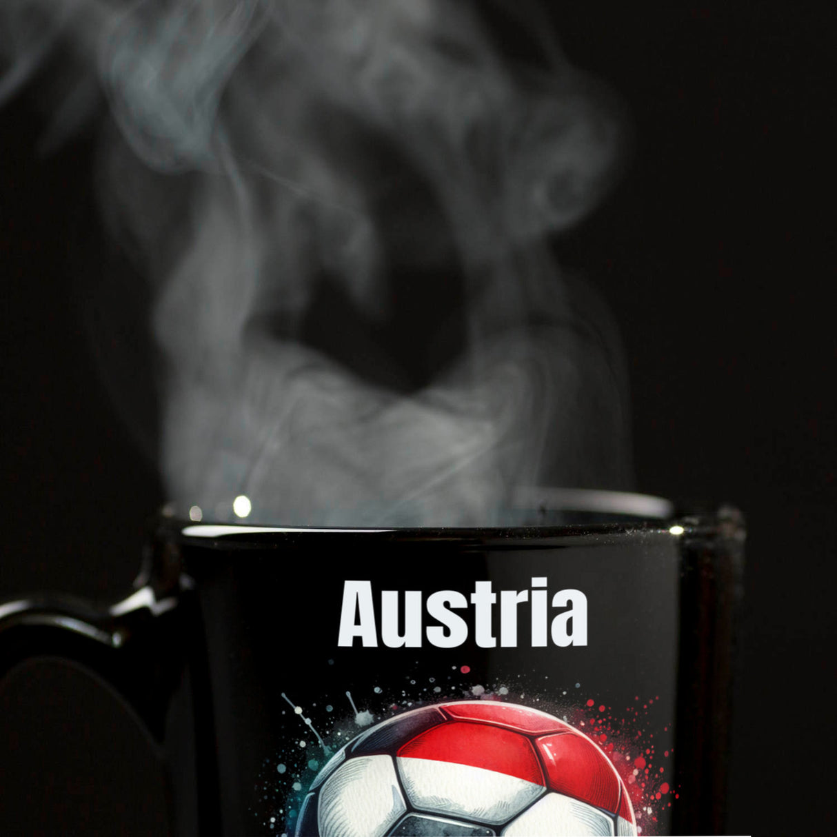 Fußball Österreich Flagge Tasse in Schwarz