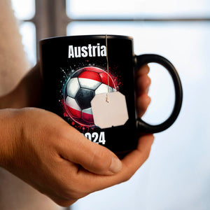 Fußball Österreich Flagge Tasse in Schwarz