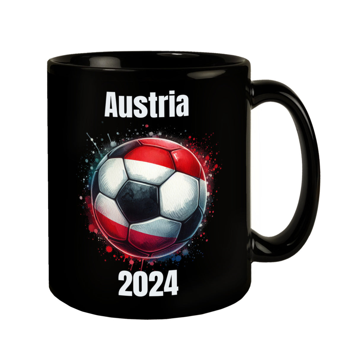 Fußball Österreich Flagge Tasse in Schwarz