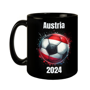 Fußball Österreich Flagge Tasse in Schwarz