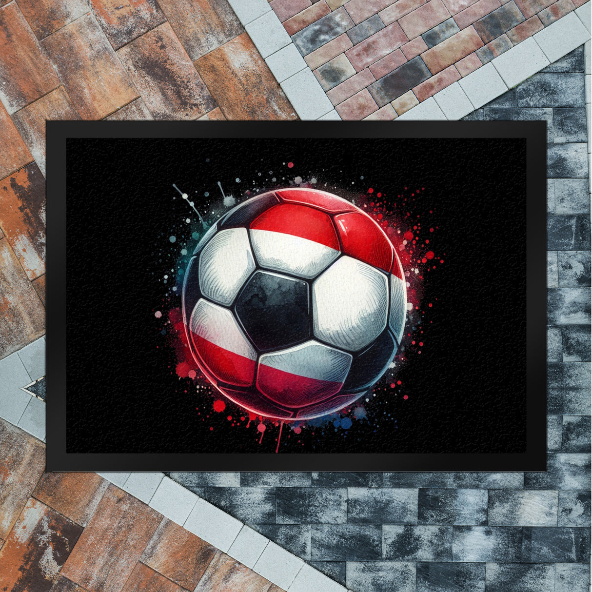 Fußball Österreich Flagge Fußmatte in 35x50 cm