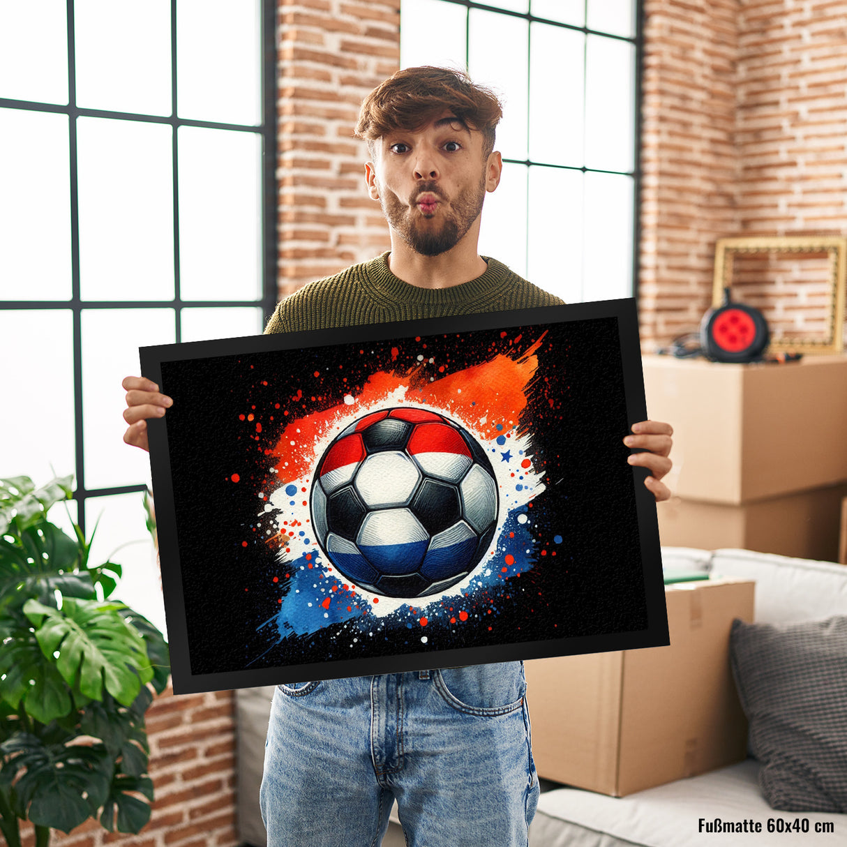 Fußball Niederlande Flagge Fußmatte in 35x50 cm