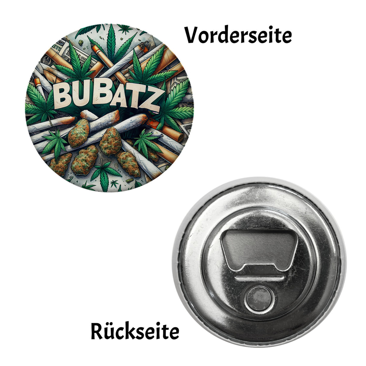 Marihuana Kiffer Magnet rund mit Spruch Bubatz