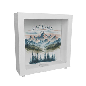Bergpanorama Spardose mit Spruch Adventure Awaits
