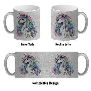 Einhorn-Mama mit Kind Kaffeebecher