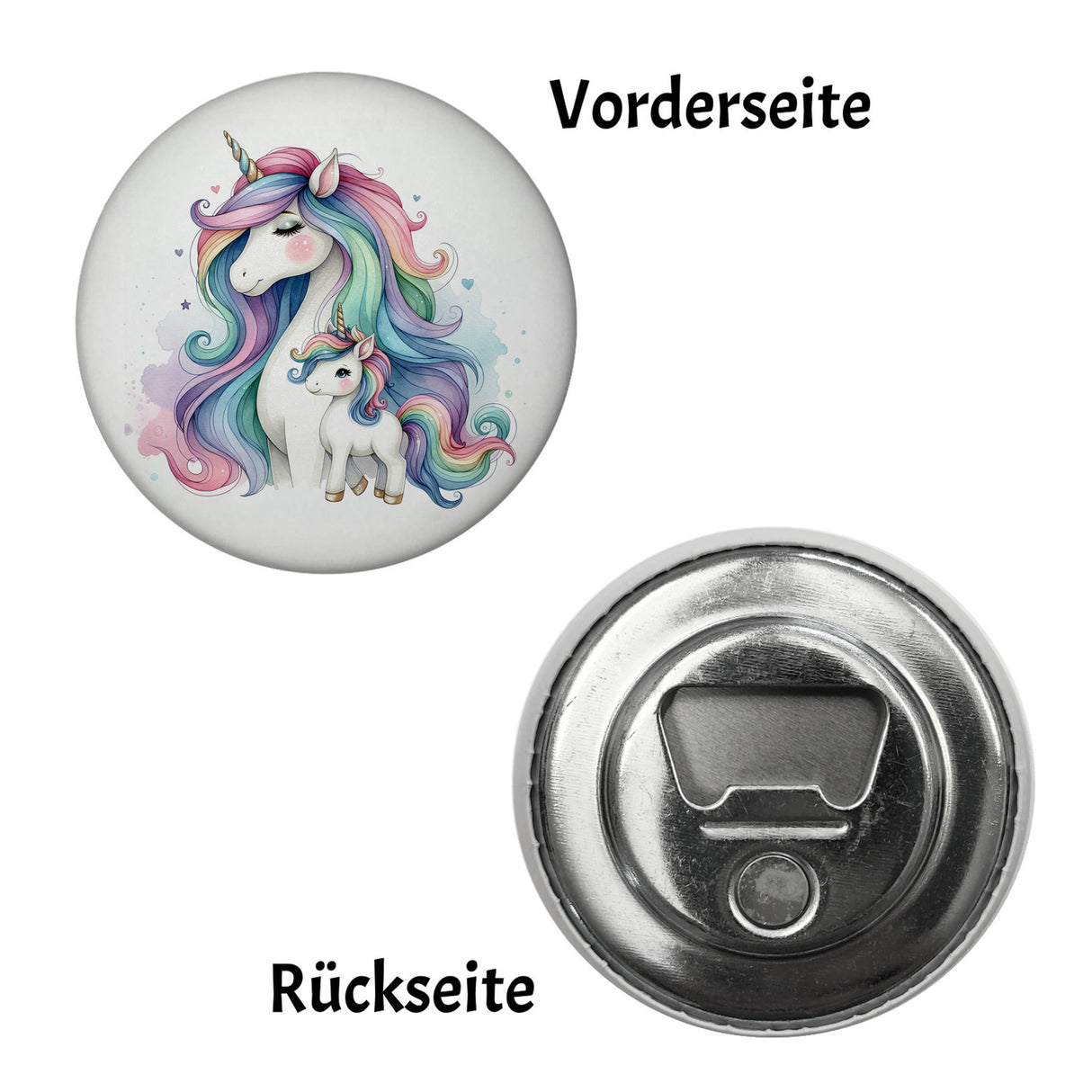 Einhorn-Mama mit Kind Magnet rund