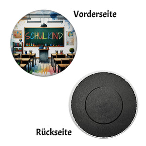 Schulkind Magnet rund
