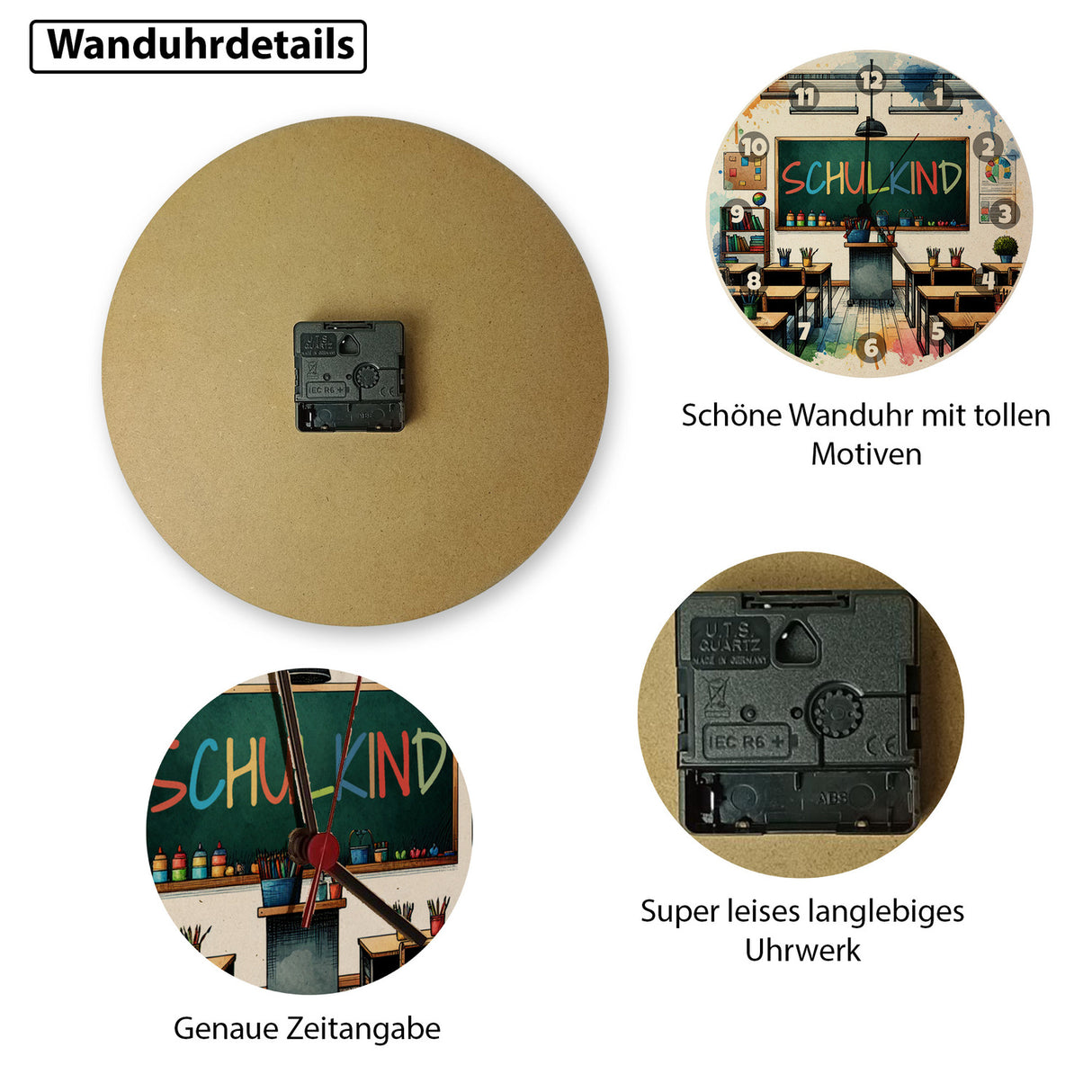 Schulkind Wanduhr