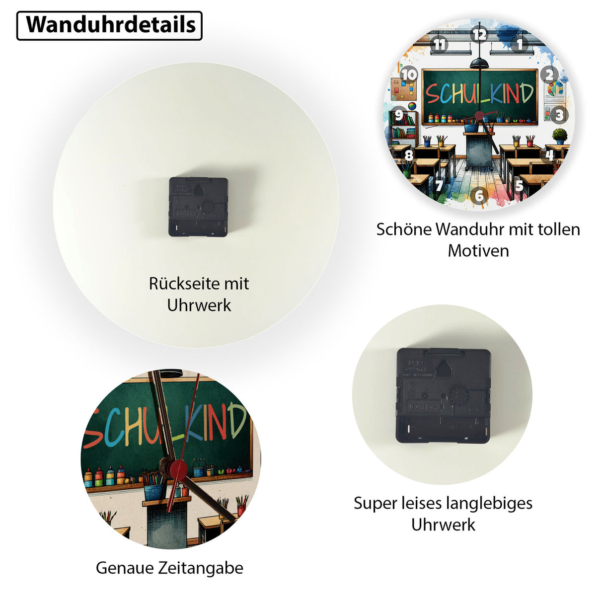 Schulkind Wanduhr