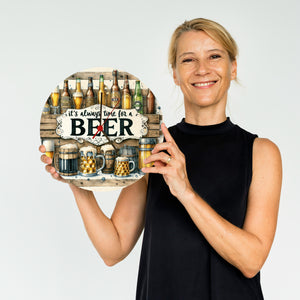 Bier Wanduhr mit Spruch It's always time for a Beer