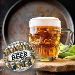 Bier Wanduhr mit Spruch It's always time for a Beer